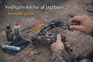 Vedligeholdelse af compoundbue med justering af cams og smøring af buestreng