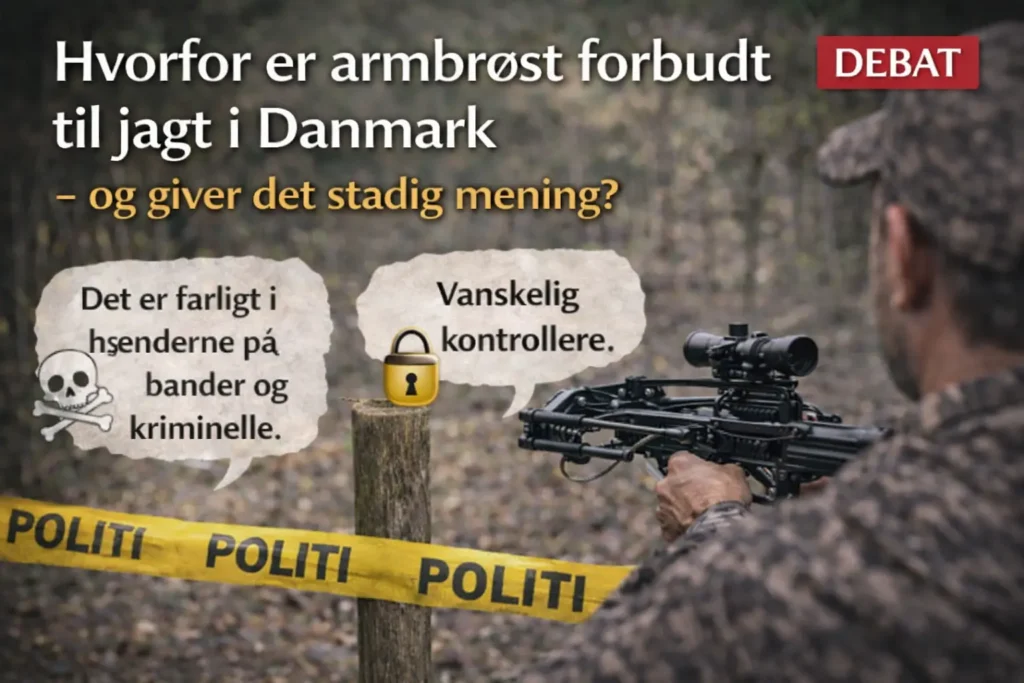 Armbrøst forbudt til jagt i Danmark – debat om lovgivning, sikkerhed og kontrol